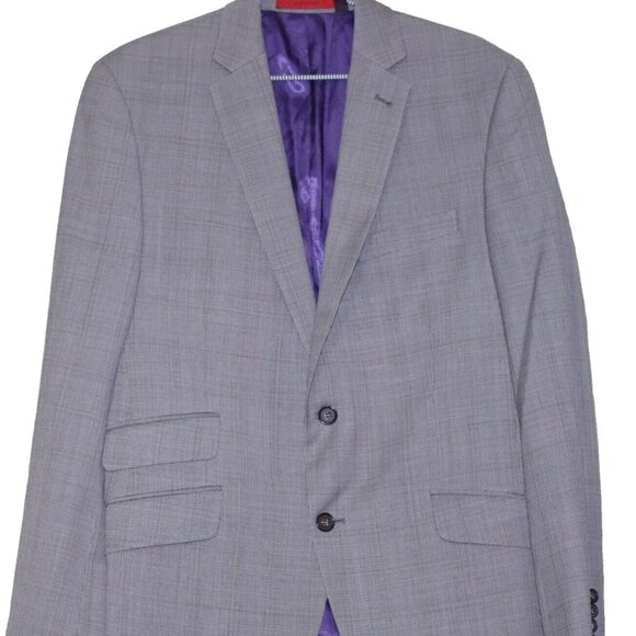 Ted Baker "Joe " Wool Gray Pleated 2 Button Men's Sport Coat Blazer Size:40R - Picture 1 of 4